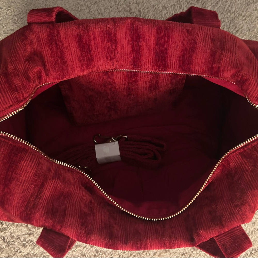 Sezane Red Corduroy Bowling Bag - Picture 3 of 3